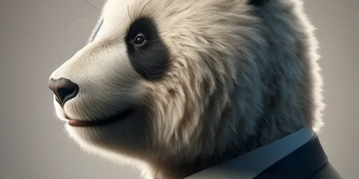 panda bear in a suit